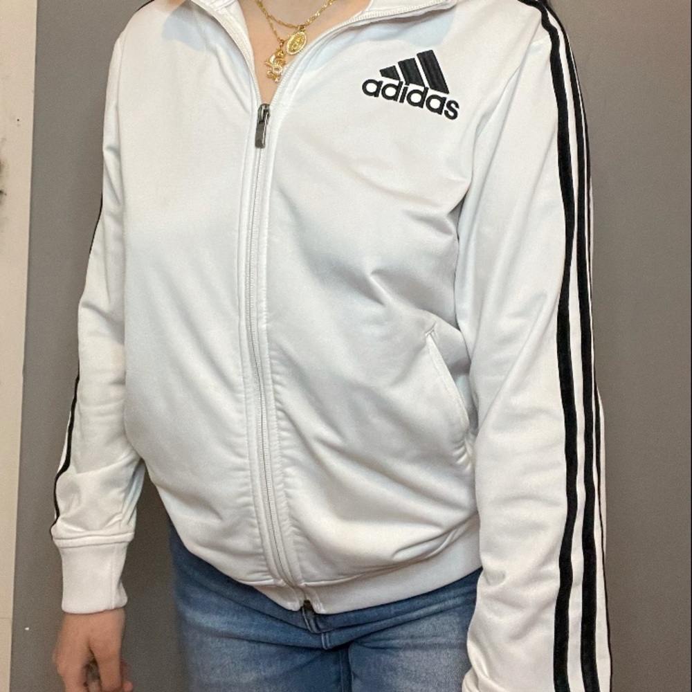 White & Black Adidas Sweater